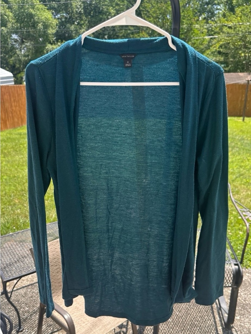 Ann Taylor Teal Cardigan Sweater M